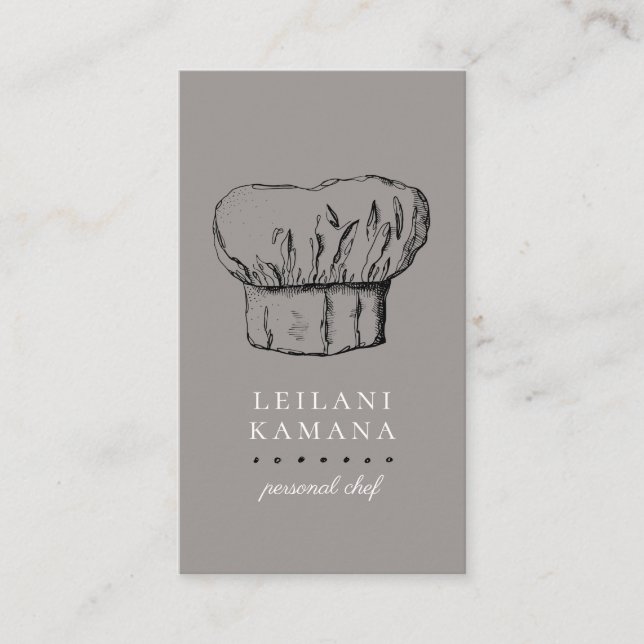 Cartes de visite culinaires de casquette de chef (Devant)