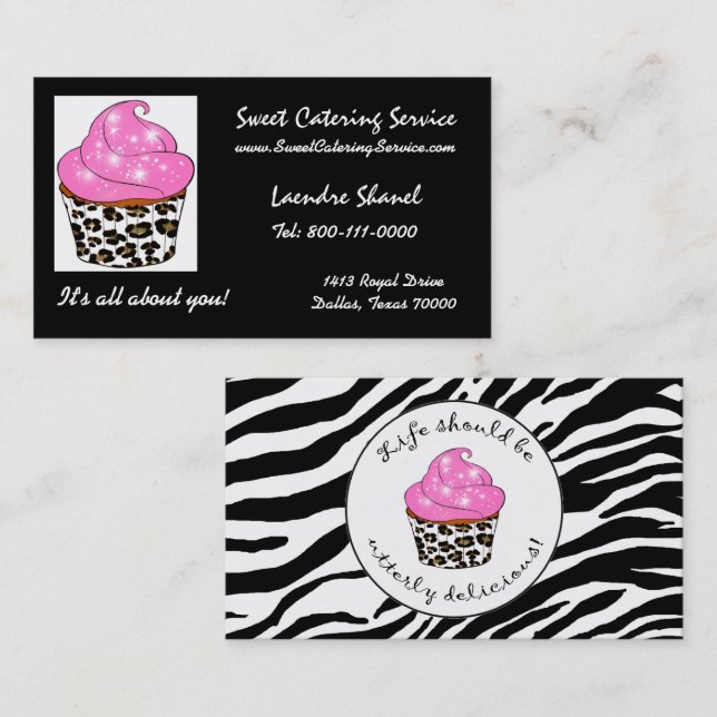 Cartes de visite Cupcake (Devant / Derrière)