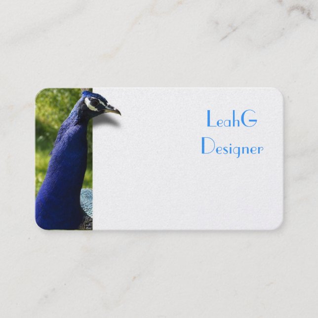 Cartes de visite customisés bleu Peacock de qualit (Devant)