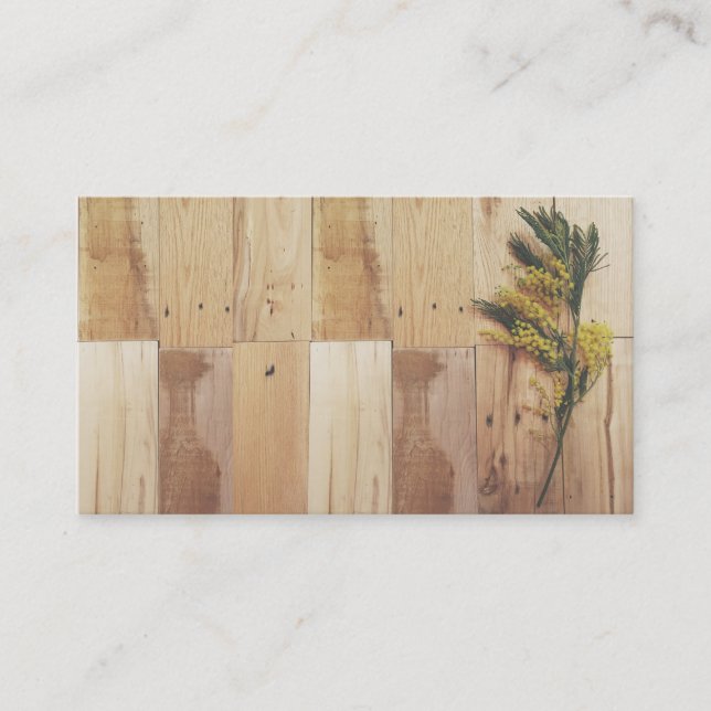 Cartes de visite d'acacia et en bois (Devant)