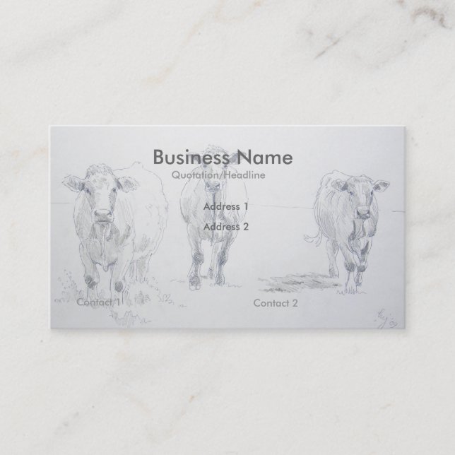 Cartes de visite d'agriculteur de dessin au crayon (Devant)