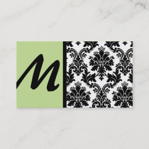 Cartes de visite Damas noirs et verts clairs