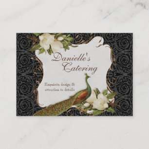 Cartes de visite - damassé florale de magnolia de