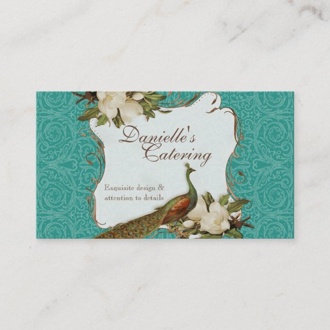 Cartes de visite - damassé florale de magnolia de (Devant)