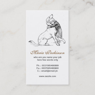 cartes de visite d'amitié de chien et d'humain