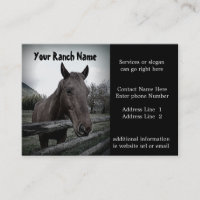 Cartes de visite d'approvisionnement de ranch ou