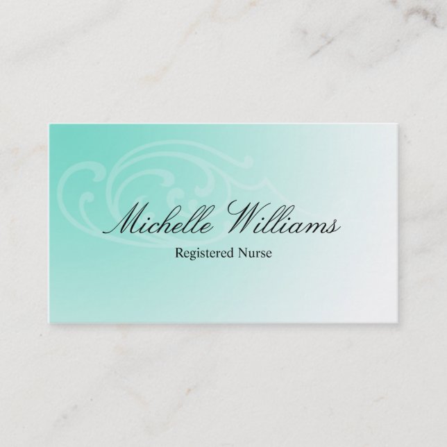 Cartes de visite d'Aqua d'infirmier autorisé de RN (Devant)