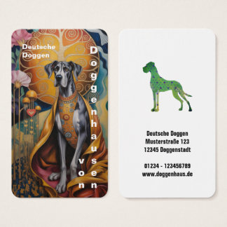 Cartes de visite d'art de Grand Danois colorées
