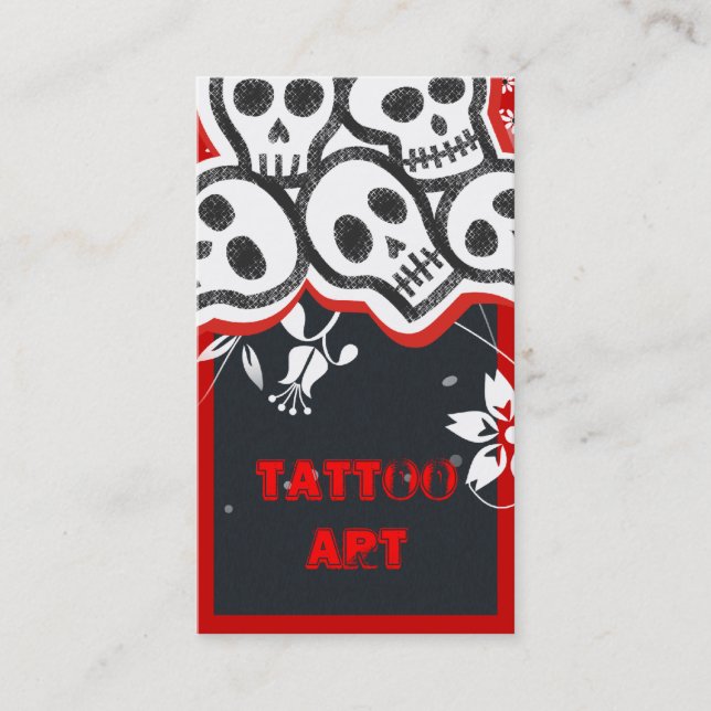 Cartes de visite d'art tatouage - Crânes (Devant)