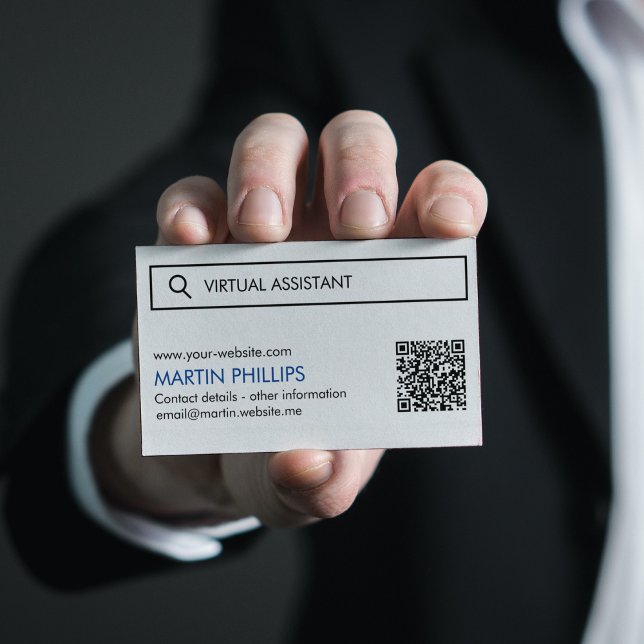 Cartes de visite d'Assistant virtuel avec code QR (Créateur téléchargé)
