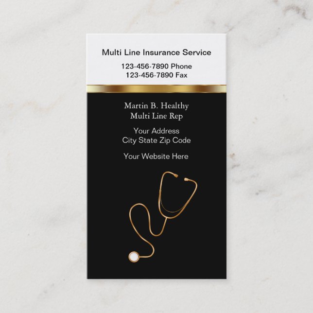 Cartes de visite d'assurance Médicales (Devant)