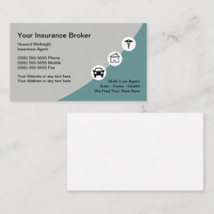 Cartes de visite d'assurance Modern Broker
