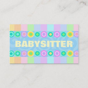 Cartes de visite de babysitter