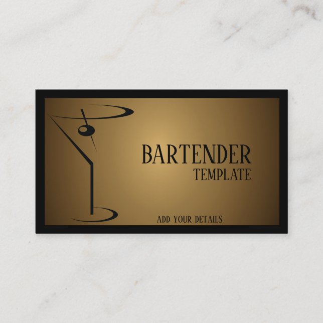 Cartes de visite de barman classique (Devant)