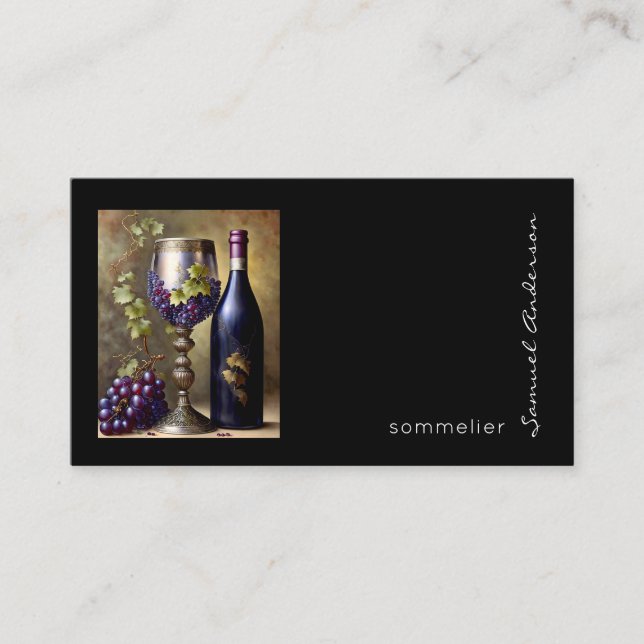 Cartes de visite de barman sommelier (Devant)