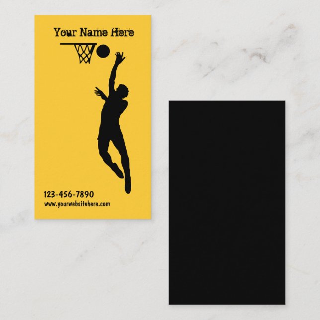 Cartes de visite de basket-ball (Devant / Derrière)