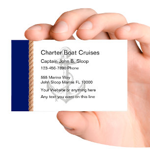 Cartes de visite de bateau de charte