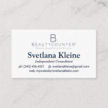 Cartes de visite de Beautycounter, jamais les