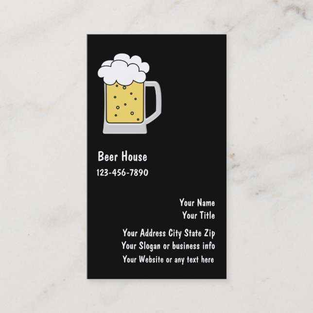 Cartes de visite de bière ou de brasserie (Devant)