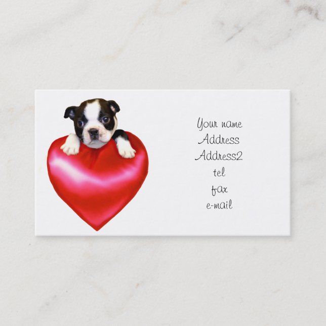 Cartes de visite de Boston Terrier d'amour (Devant)