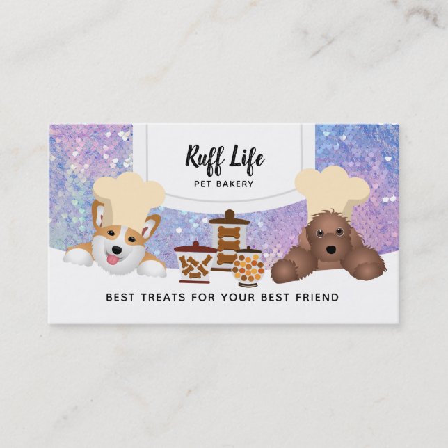 Cartes de visite de boulangerie de chien (Devant)
