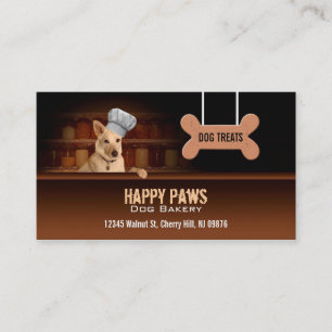 Cartes de visite de boulangerie de chien