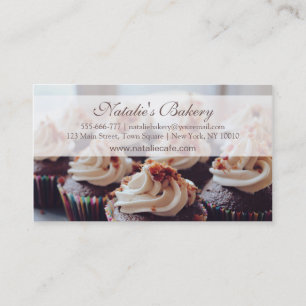 Cartes de visite de boulangerie de cupcakes élégan