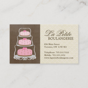 Cartes de visite de boulangerie de gâteau