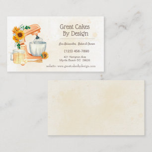 Cartes de visite de boulangerie de gâteau Floral J