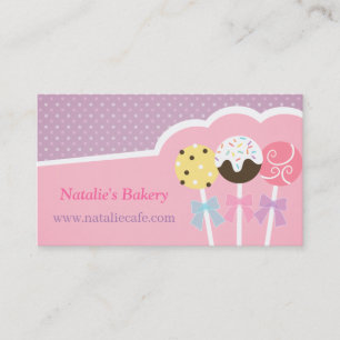 Cartes de visite de boulangerie Pops de gâteau col