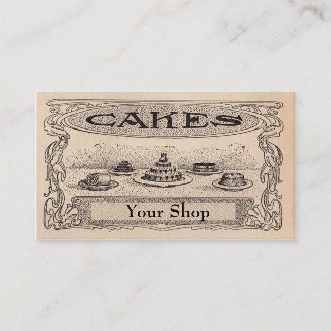 cartes de visite de boulangerie vintage (Devant)