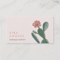 Cartes de visite de cactus Vintages roses