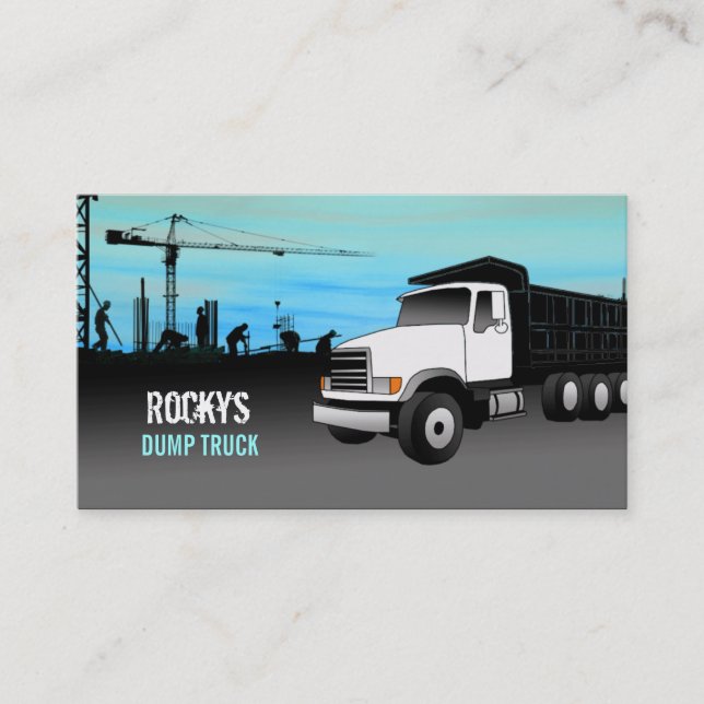 Cartes de visite de camion à benne basculante (Devant)