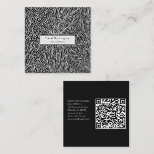Cartes de visite de Carré de code QR Abstrait noir
