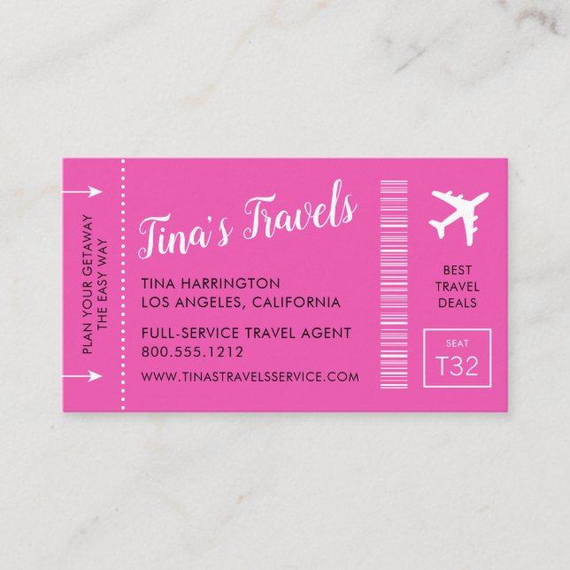 Cartes de visite de carte d'embarquement (Devant)