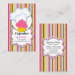 Cartes de visite de casquette de petit gâteau et