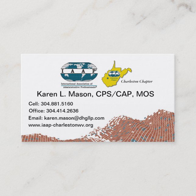 Cartes de visite de chapitre d'IAAP WV (Devant)