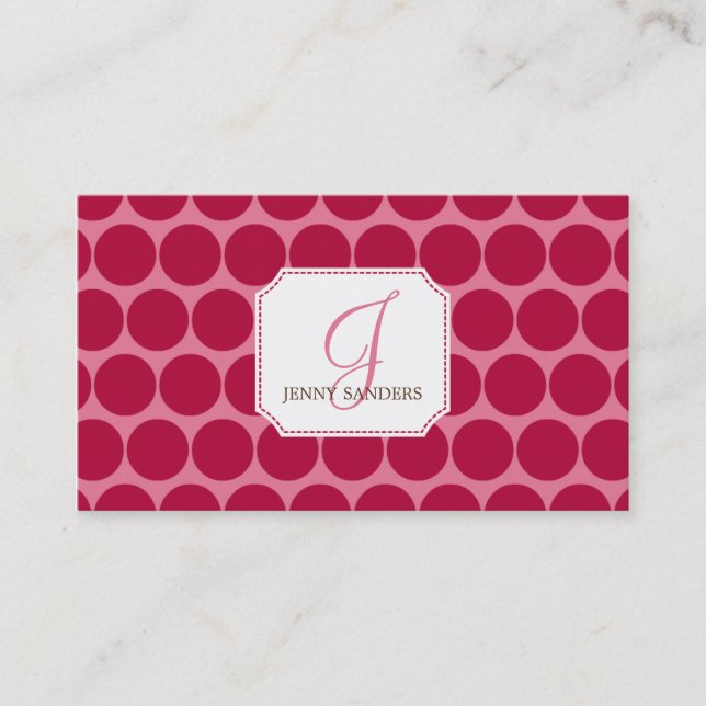 Cartes de visite de charme - Rouge/rose (Devant)