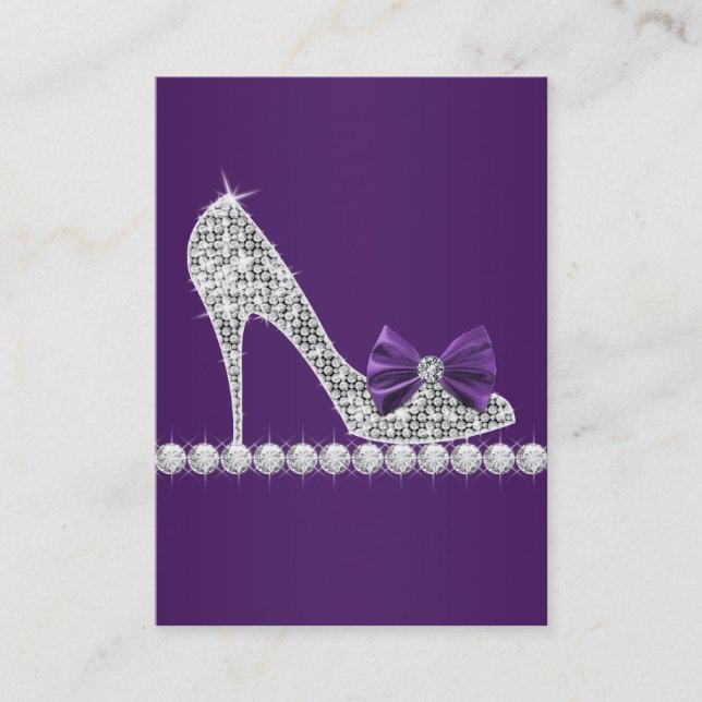 Cartes de visite de chaussures violet haute talon (Devant)