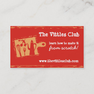 cartes de visite de chef de batteries de cuisine