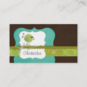 Cartes de visite de Chickadee {turquoise}