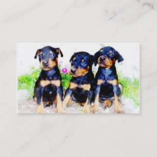 Cartes de visite de chiots de dobermann