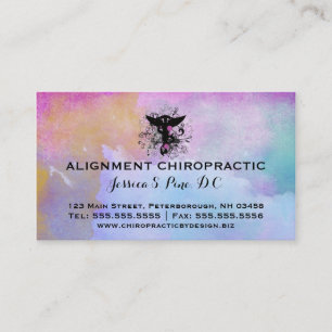 Cartes de visite de chiropractie d'aquarelle