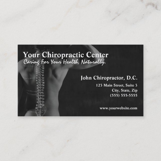 Cartes de visite de chiropractie de chiroprakteur (Devant)