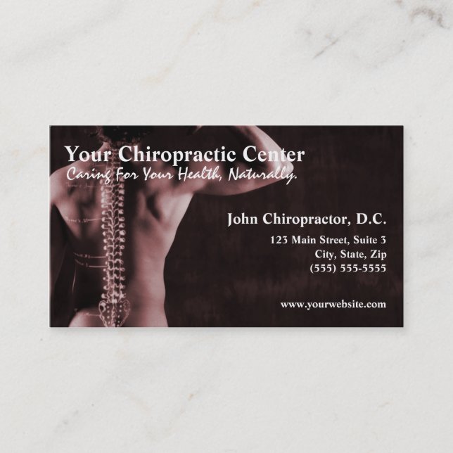 Cartes de visite de chiropractie de chiroprakteur (Devant)