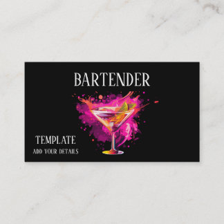 Cartes de visite de cocktail de barbare Mixologist
