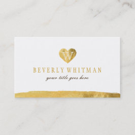 Cartes de visite de coeur de monogramme d'or