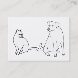 Cartes de visite de coloriage de chats et de chien