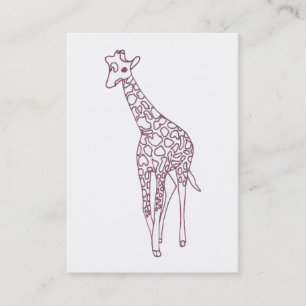 Cartes de visite de coloriage de la Giraffe de béb