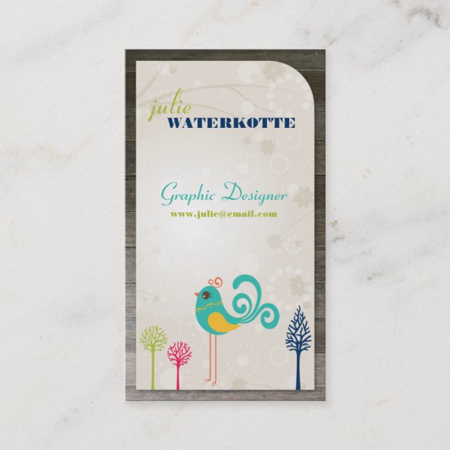 Cartes de visite de conception graphique de birdie (Devant)